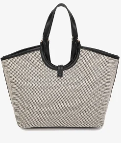 Bolso de rafia pabloochoa.shoes 21023 en negro