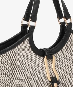 Bolso de rafia pabloochoa.shoes 21022 en negro