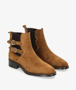 Botines Alpe 5187 en serraje cuero