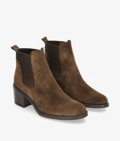 Botines Alpe 2202 en serraje marrón