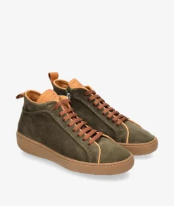 Deportivos Walk & Fly EST-03-104 en serraje kaki