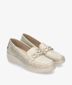 Mocasines Amarpies 30118 en platino