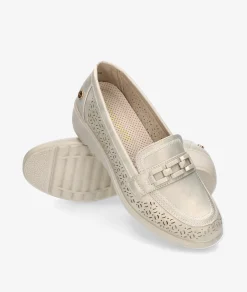 Mocasines Amarpies 30118 en platino