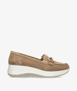 Mocasines Imac 105161 en serraje taupe
