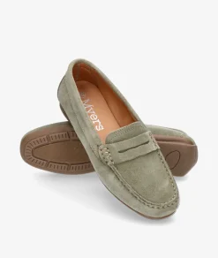 Mocasines pabloochoa.shoes 94239 en serraje kaki