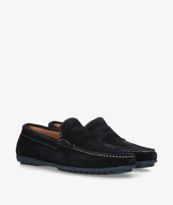 Mocasines pabloochoa.shoes 82223 en serraje azul