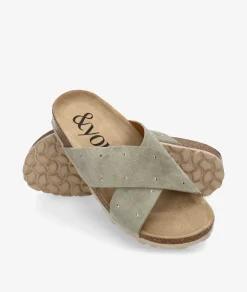 Sandalias bloom&you TULIPE TACHAS en serraje verde
