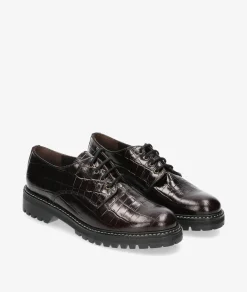 Zapatos inglés Kénnebec 684 en coco burdeos